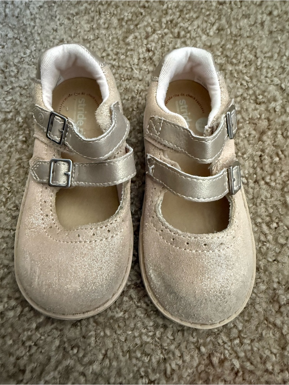 Stride Rite Girls' Shimmery Mary Jane with Double Buckle